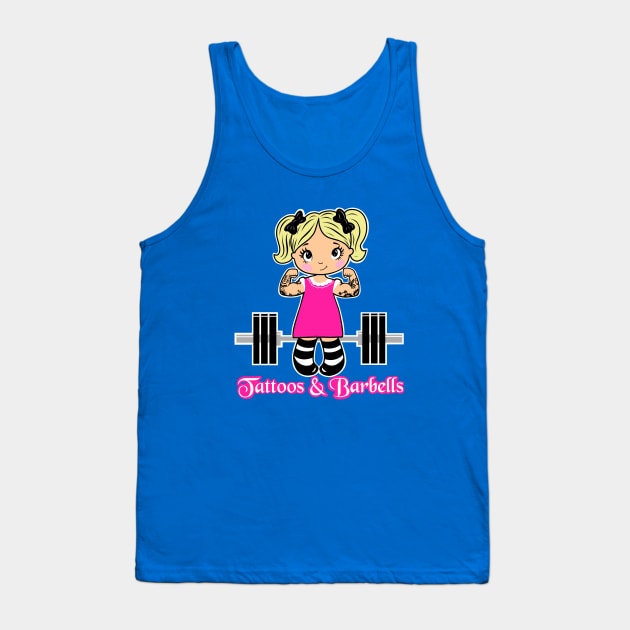 Tattoos and Barbells, fitness girl, gym girl Tank Top by TimAddisonArt